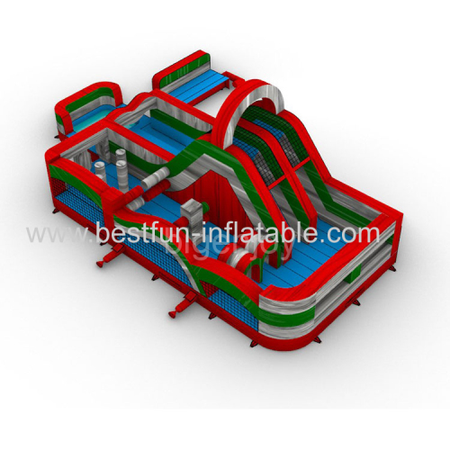 40FT Red Rock Wrap Around bounce house Obstacle bouncy castle obstacle course