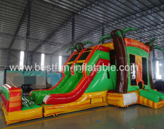 tropical fiesta 7 in 1 combo Inflatable Castle And Slide inflatable tropical combo bounce house