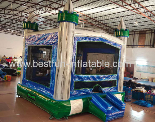 euro marble bounce in green gray blue best baby panel bounce house