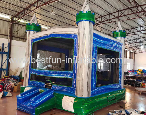 euro marble bounce in green gray blue best baby panel bounce house