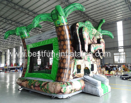Jurassic commercial bounce house inflatable air bounce house combo jumpers