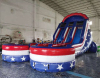 18ft all american double outdoor inflatable slide for kids long inflatable obstacle with pool swimming slide