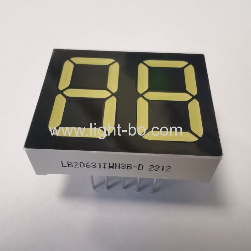 Ultra White 2 Digit 16mm 7 Segment LED Display Common Anode with Zero Degree Digits