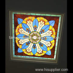 Customized Patterns Church Villa Colorful Art Decorative 3D Digital Printing Stained Glass Panel For Ceilings Windows