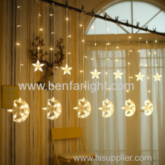beautiful six small star six moonstar led curtain light room wedding decoration light
