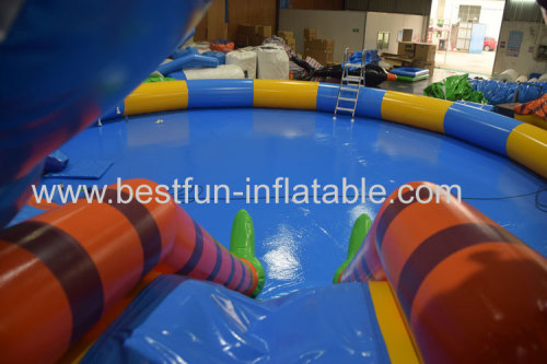 giant inflatable water slide with pools swimming ball toys