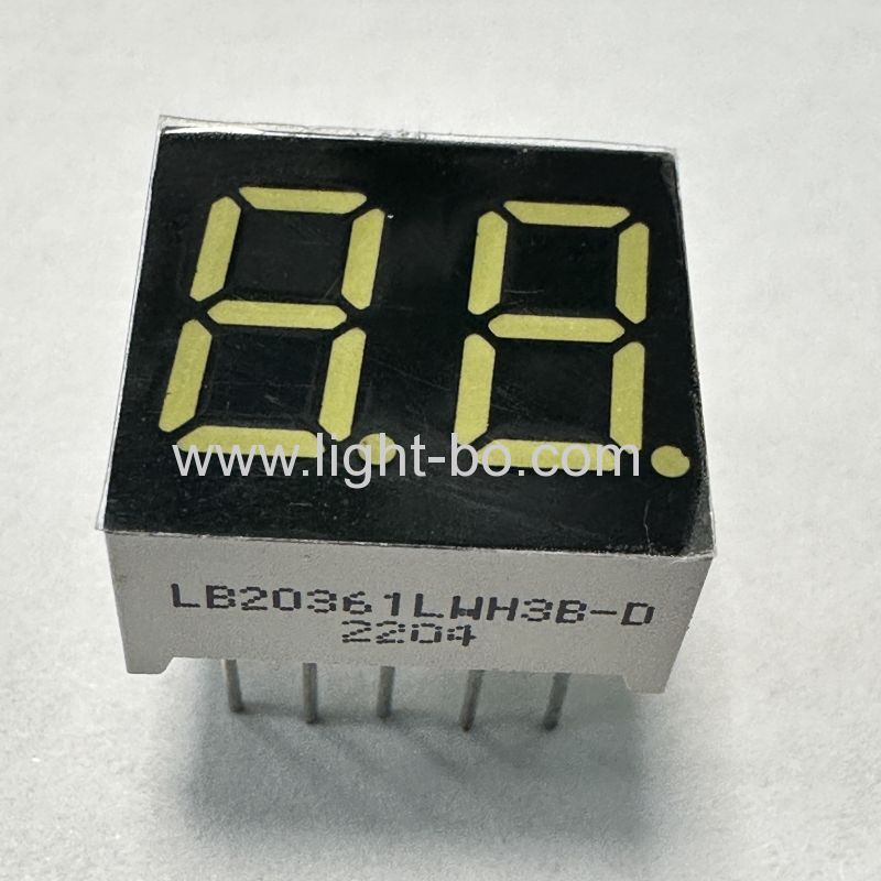 Ultra Bright white 9.2mm (0.36") 7 Segment LED Display 2 Digit common cathode for consumer electronics