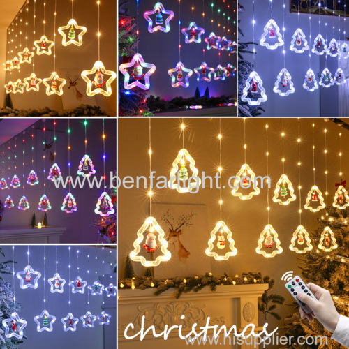 USB christmas tree and star christmas pendant curtain light