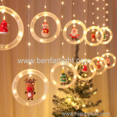 USB round ring christmas pendant curtain light