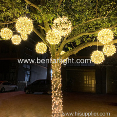 colorful led rattan ball light tree decoration round ball