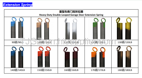 High quality garage door torsion spring oiled e-coated extension spring heavy duty garage door springs with plug end