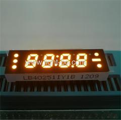 Super bright amber 0.25 inch 4 digit 7 segment led clock display common anode
