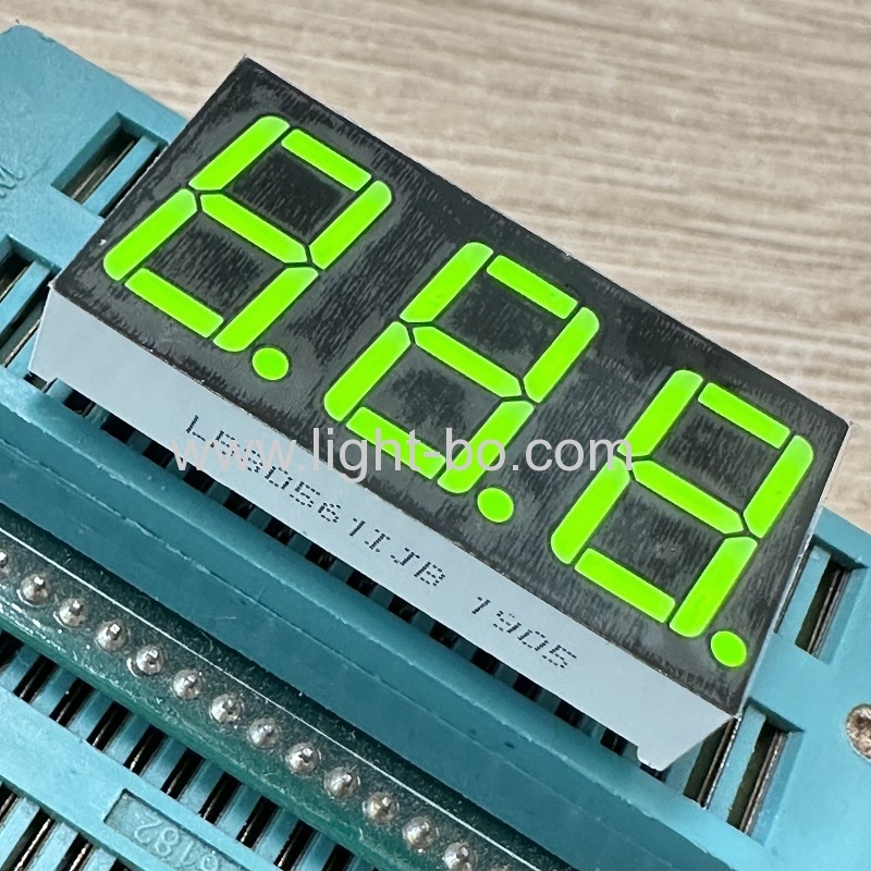 Super Bright Green 0.56" 3-digit 7-segment LED Display common anode for instrument panel / digital indicator