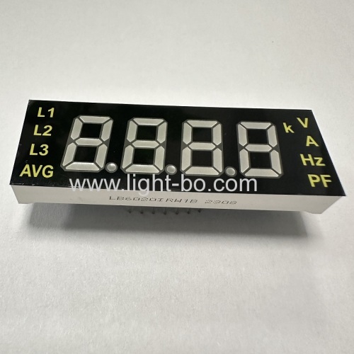 Customized Ultra White/Red 4 Digit 7 Segment LED Display module common anode for electrical meter panel