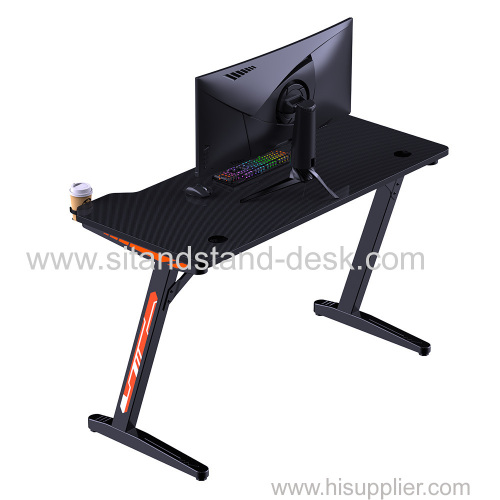 High Quality RGB Gamer Table Gaming Computer Desk LED Table Gaming with Headset and Cup Hanger