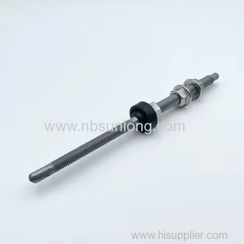 Hanger Bolts Pre-assembled Stainless Steel Double Thread Height-adjustable for Photovoltaic Solar Panel Screws