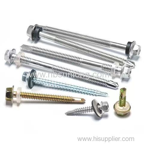 Stainless Steel SUS304&SUS316 Hex Head Self-Drilling Roofing Screw With Washer