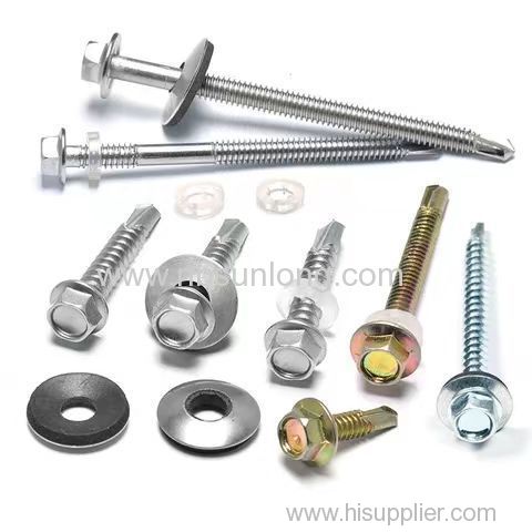 Stainless Steel SUS304&SUS316 Hex Head Self-Drilling Roofing Screw With Washer