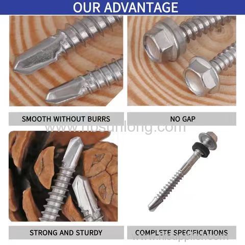 High Quality Anti-Corrosion Building Roofing Screws With EPDM Washers Hex Head Self-Drilling