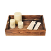 Factory Wholesale Wooden Serving Tray Carbonzied Pine Wood Storage Tray