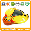 Customized Bee-Shaped Chocolate Tin Container With A Clear Window