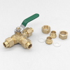 1/2in DN50 PN16 3-Way Solder End Brass Medical Gas Ball Valve for Hospital Gas Pipeline System