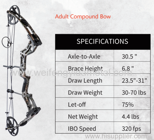 Adult Mens Lightweight CNC Machined Aluminium Compound Bow for Hunting and Archery Durable Adult Sports Bow