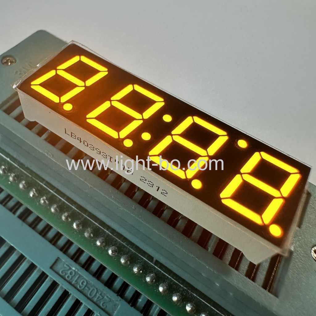 Ultra bright yellow 4 Digit 0.39" 7 segment led clock display common anode for home appliances