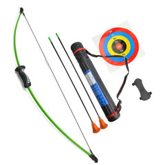 15Lbs Kids Toy Children's Straight Bow Gift With Sucker Arrows Quiver for Shooting Practice Games Accessories