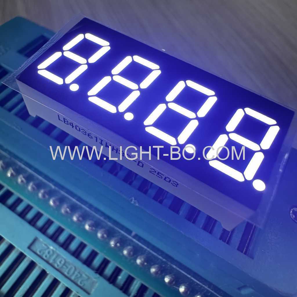 Ultra bright White 7 Segment LED Display 4 Digit 9.2mm common cathode with LONG pin lead length