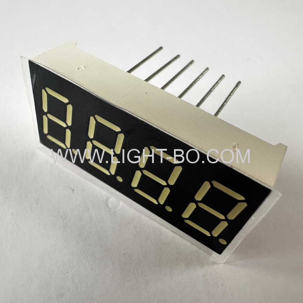 Ultra bright White 7 Segment LED Display 4 Digit 9.2mm common cathode with LONG pin lead length