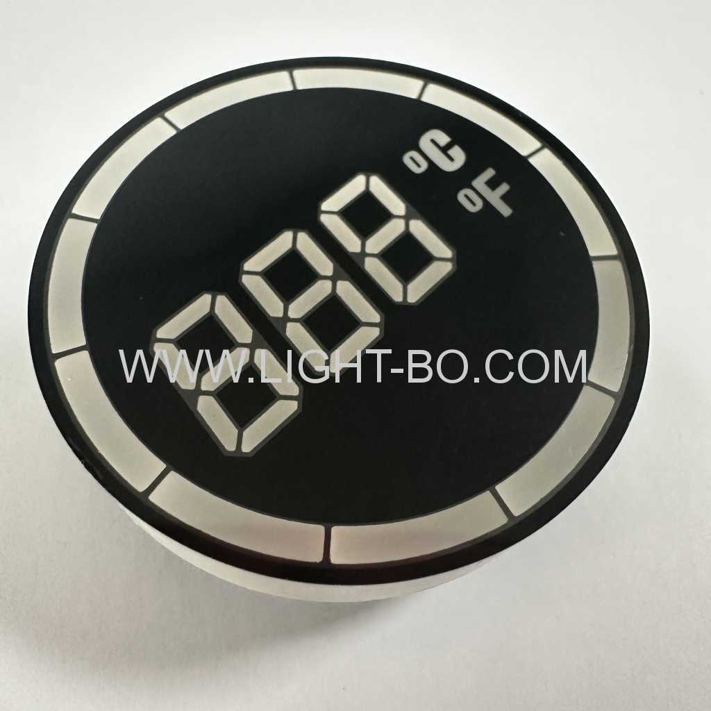 Customized Round shape 7 Segment LED Display 3 Digit 10.2mm common cathode for Temperature Controller