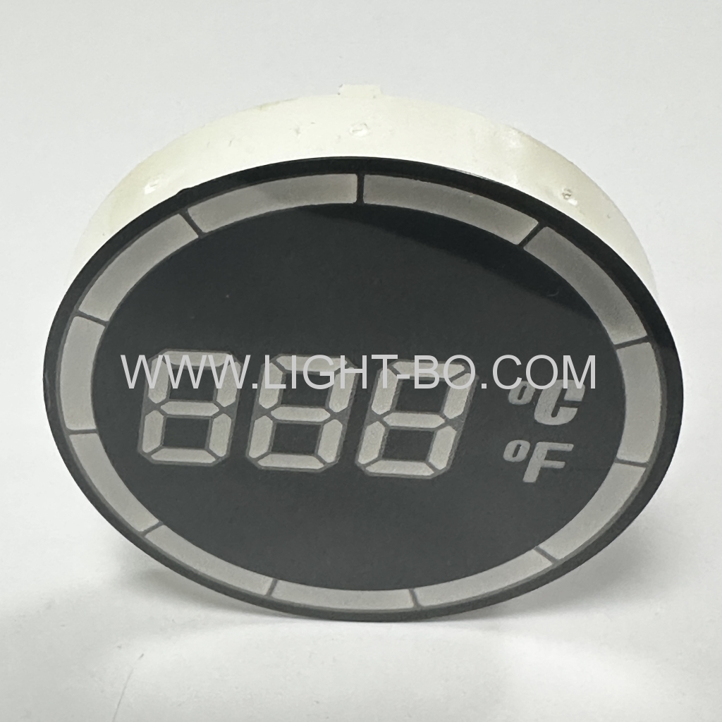 Customized Round shape 7 Segment LED Display 3 Digit 10.2mm common cathode for Temperature Controller