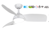 AC/DC ceiling fan white color LED light