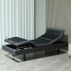 Massage adjustable bed with headtilt Lumbar support USB charging led lighting