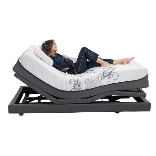 Electric adjustable bed with mattress combo wireless remote German Okin Motors