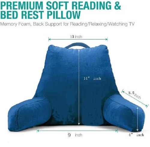 Konfurt Reading Pillow Velour Cover with Zipper for Backrest for Children