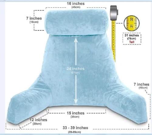Konfurt Reading Pillow Velour Cover with Zipper for Backrest for Children
