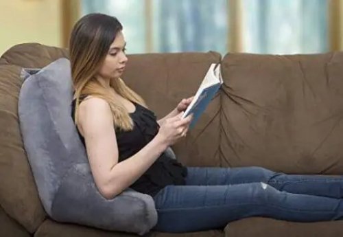 Konfurt Reading Pillow Velour Cover with Zipper for Backrest for Children