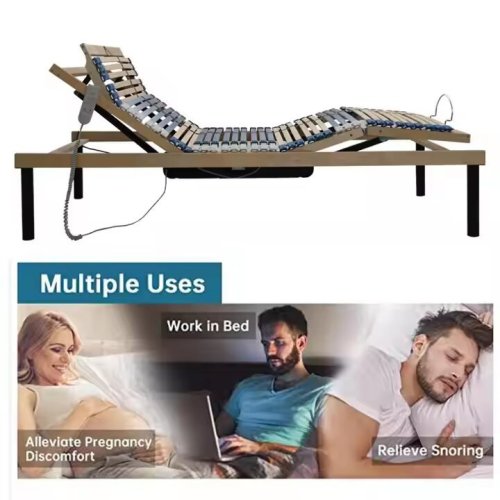 Konfurt Adjustable Slat Bed Frame Electrical 24PCS Birch Adjustable Beds Base