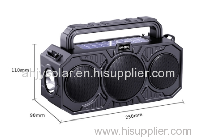 Outdoor wireless bluetooth speaker dual solar with flashlight plug card player sound