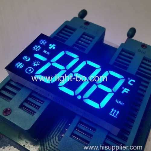 Ultra Blue 3 Digit 7 Segment LED Display Common Cathode for Refrigerator Controller