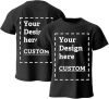 Custom T Shirts Personalized Your Own Crewneck Tee Shirt Customized Design Image/Text/Photo