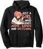 Just A Girl Who Loves Anime Ramen And Sketching Japan Anime Pullover Hoodie
