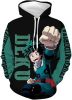 Adult Deku Hoodies Cosplay Costume Shoto Novelty Pullover Sweatshirt
