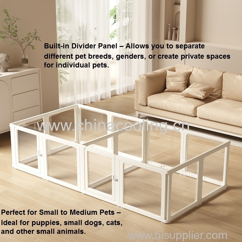 Clear Acrylic Dog Playpen - Indoor Transparent Pet Pen for Puppies Cats Rabbits Ferrets Easy to Assemble Whelping