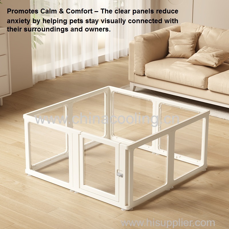 Clear Acrylic Dog Playpen - Indoor Transparent Pet Pen for Puppies Cats Rabbits Ferrets Easy to Assemble Whelping