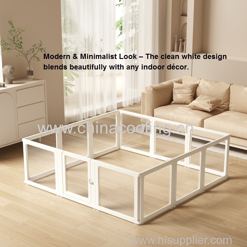 Clear Acrylic Dog Playpen - Indoor Transparent Pet Pen for Puppies Cats Rabbits Ferrets Easy to Assemble Whelping