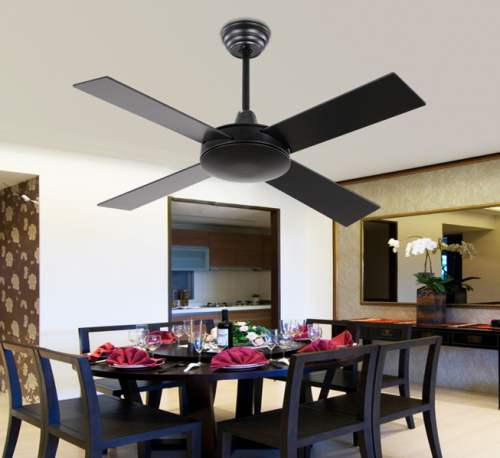 Black industrial lightless ceiling fan living room dining room simple retro wooden blades ceiling fan commercial engine