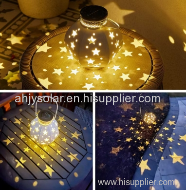 Solar Iron Star Night Light Outdoor Patio Waterproof